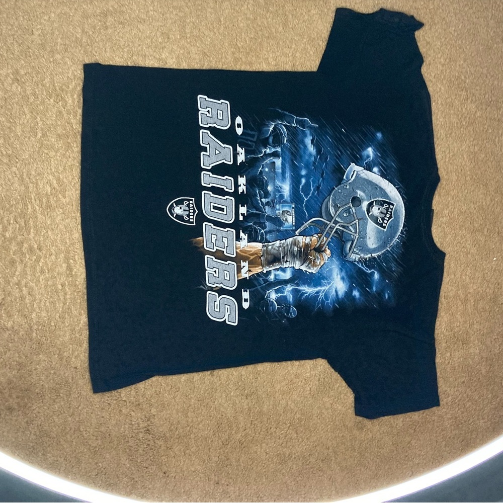 Throwback Oakland raiders thunder print on back large